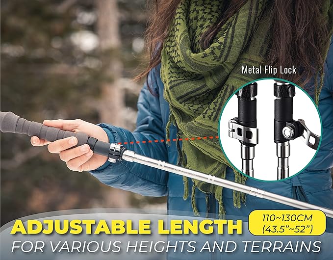 TREKOLOGY Trekking Poles Collapsible Nordic Hiking Poles - Image 3